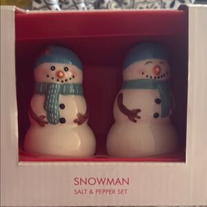 Snowman Salt & Pepper Set - Blue and White
